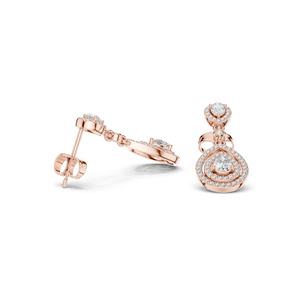 ต่างหูเพชรทรงหยดน้ำ 1.214 กะรัต สำหรับผู้หญิง ความใส VVS-VS EF ทอง 18KT, 14KT, 10KT และเงิน 925 สีโรสโกลด์, สีเหลือง, สีขาว - Product Image 4