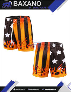 Short de football unisexe en maille respirante à motif étoile flamme, séchage rapide, taille élastique, streetwear urbain, été, 100 % polyester - Product Image 6