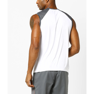 Camiseta deportiva transpirable para hombre, ideal para verano y entrenamiento al aire libre, camiseta sin mangas para hombre en blanco, ropa de gimnasio OEM para marcas de marca privada - Product Image 4