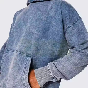 Sweat-shirts à capuche personnalisés en coton lourd délavé à l'acide pour hommes Vintage 100% coton Sweat-shirt à capuche surdimensionné pour homme Sweat-shirt basique Prix ​​bas OEM - Product Image 3