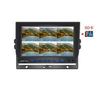 Kit de moniteur mobile DVR 4 canaux 7 pouces AHD à affichage quadruple | Système de caméra de recul avec enregistrement 1080P | Vision nocturne étanche IP69K pour camion
