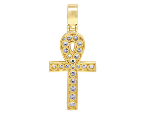 Pendentif Croix Ankh Moissanite Glacé Argent Sterling 925 Plaqué Rhodium Clarté VVS1-VVS2 Bijoux Hip Hop Chrétien pour Hommes Femmes - Product Image 6