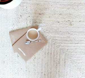 Alfombra blanca rústica moderna trenzada de yute Natural 100%, juego de alfombras de tamaño personalizado con patrón abstracto - Product Image 3