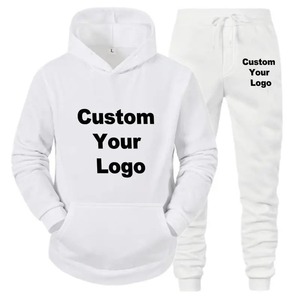 Chándales para hombre y mujer, Conjunto de sudadera con capucha personalizada con texto y logotipo de diseño original, conjunto de sudadera y pantalones de chándal estampados, conjunto de 2 piezas - Product Image 6