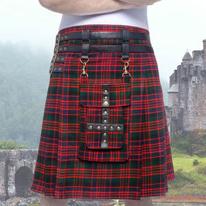 Kilts utilitaires hybrides ajustables Macdonald Tartan de 16 oz pour hommes avec poche avant amovible OEM ODM - Product Image 4