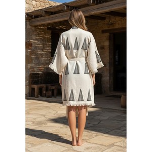 Varol Organic Eco-Friendly 100% Cotton for Kimono Collar Robe-Pyramid Customizable Logo Breathable Elastic Waist Half Women - Product Image 2