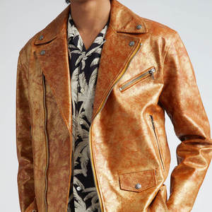 Veste de moto moderne en cuir véritable coupe-vent pour hommes, vêtements d'extérieur d'hiver pour motocyclistes de course et de moto. - Product Image 3