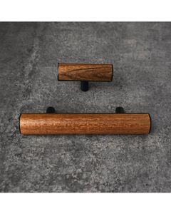 MUGHALCRAFTS Luxury Acacia Wood and Metal <b>Door</b> Knob Wardrobe Cupboard <b>Handle</b>/Drawer <b>Pull</b> for Kitchen Bedroom Hotel or Gym Use - Product Image 2