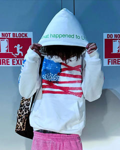 Fabricant de sweat-shirts à capuche zippés en molleton français lourd de 420 g/m², coupe carrée, avec strass - Product Image 6