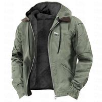 PASUXI 2026 Nouvelle veste d'hiver décontractée pour homme, style rétro, à capuche, avec fermeture éclair, doublée en polaire, coupe-vent