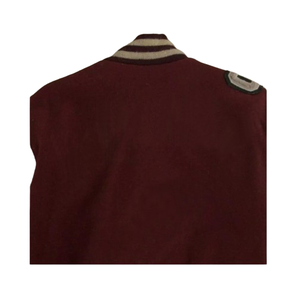 Chaqueta de béisbol con logotipo personalizado al por mayor, chaqueta universitaria con mangas de piel y lana con forro acolchado de algodón - Product Image 4