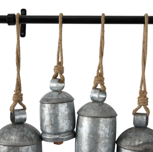 AK Brass Decorative Metal Christmas Bells <b>Set</b> Of 12 Single Bell <b>On</b> Rope Rustic Finished Unique Bells For Christmas Ornaments - Product Image 5