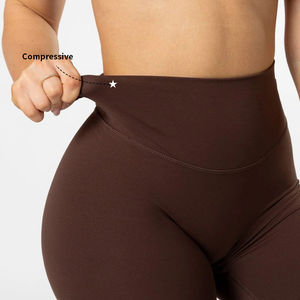 Telas personalizadas Mujeres Fitness Leggings Gimnasio Pantalones de entrenamiento Tight V Waisted Butt Lifting Yoga Leggings Mujeres - Product Image 3