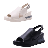 Sandalen New Fish Mouth Design Dicke Sohle One Strap Wedge Heel Damen Sandalen zum Einkaufen