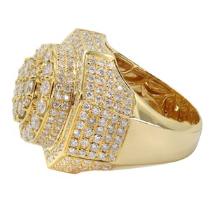 Bijoux fantaisie de luxe pour hommes Bague tendance Hip Hop Alphabet arrondi en diamant complet Bague en or 10K 14K 18K cultivée en laboratoire - Product Image 2