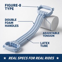 Bandes de résistance réglables en forme de 8 avec double poignée, bande élastique de traction pour exercices du dos, des bras et des épaules