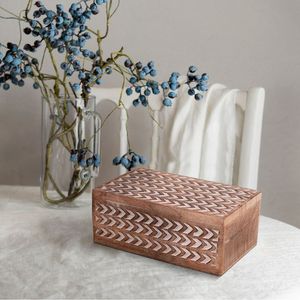 3 Piece White Wash Wooden Storage <b>Box</b> Handcrafted Design Natural Wood <b>Box</b> Mango and Acacia Wood <b>Keepsake</b> <b>Box</b> with Multiple Use - Product Image 5