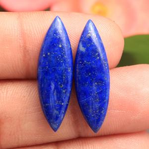 ต่างหูหรือเครื่องประดับทำมือจากพลอยลาพิส ลาซูลี สีน้ำเงินธรรมชาติ รูปทรงสามเหลี่ยม/ลูกแพร์/วงรี - Product Image 4