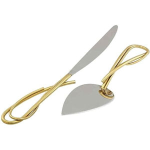 Handcrafted Premium Design Stainless Steel Golden With White Marble Color <b>Cake</b> <b>Cutting</b> <b>Knife</b> and Server Set - Product Image 6