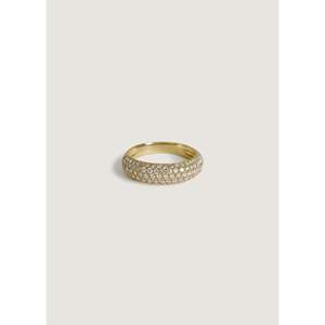 Scarlett Fashionable Eternity Gold <b>Ring</b> 18K Rose Gold Plated Pav Diamond Dome <b>Statement</b> <b>Ring</b> for Engagement Cut Diamond Inlay - Product Image 1