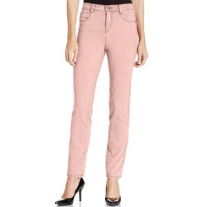 Jeans Slim da Donna Style Co con Controllo Pancia, in Denim Traspirante, Lavaggio Chiaro Rosa, Taglia 16 Petite XL, Stampa Floreale Animale, Strappi con Cristalli - Product Image 1
