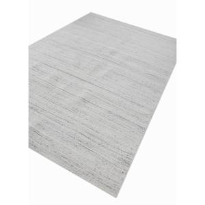 Tapis tissé à la main en laine et viscose à rayures bleues, design rectangulaire classique pour la maison, salon, modèle Hwv-64 - Product Image 2