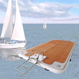 C U I Y M X S C Yacht Flottant Pêche Bateau Gonflable avec Pompe à Air, Eau Gonflable Dock Eau Flottant Lit Île 6 6 8 2ft - Product Image 1