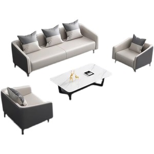 Sofá de Cuero Minimalista Moderno Personalizable de Tres Plazas para Oficina, Hogar, Hotel, Escuela, Hospital, Comedor, Sala de Estar, Apartamento, Recepción - Product Image 4