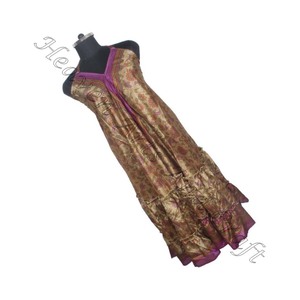 Imprimés assortis de style hippie Boho disponibles dans les vêtements pour femmes robe en soie célèbre d'italie Sari - Product Image 1