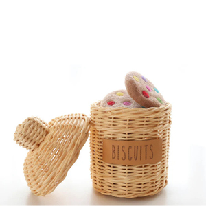 โถคุ้กกี้หวายทำมือเล็กๆน้อยๆน่ารักโถหวายเทียมสำหรับถือบิสกิตหวายทอของเล่นสำหรับเด็ก - Product Image 3