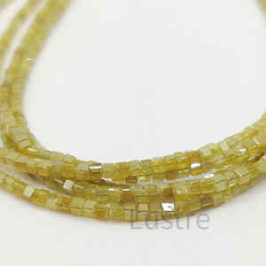 Cubo de hebra larga de 7 pulgadas, cuentas de diamantes sueltos facetadas amarillas, hebras de caja Natural de excelente corte para la fabricación de joyas - Product Image 1