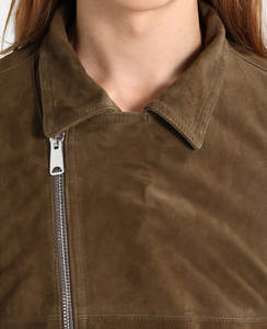 OEM personalizado cremallera logotipo negro tejido moda Otoño transpirable más vendidos hombres chaqueta de cuero de ante - Product Image 6