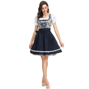 Costume de serveuse de bière allemande traditionnelle beige, jupe dirndl bavaroise, déguisement de fête fantaisie, robe d'<span class=keywords><strong>Halloween</strong></span> pour femmes et filles - Product Image 6