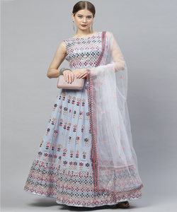 Fancy Georgette secuencia trabajo lehenga choli con ropa de fiesta dupatta precio al por mayor Ropa Étnica Fabricación de Surat - Product Image 4