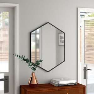 Accent Interior Wall <b>Mirror</b> Metal Framed Black Coated Elegant <b>Mirror</b> Decorative <b>Large</b> Bathroom <b>Mirror</b> for Home Decoration Supply - Product Image 1