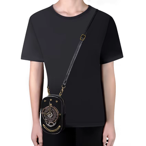 กระเป๋าวินเทจสะพายข้างของผู้หญิงกระเป๋าหนัง PU สะพายไหล่อะนิเมะใส่โทรศัพท์กระเป๋าสตางค์กระเป๋าสไตล์โกธิคสตีมพังค์ยุคกลาง - Product Image 2