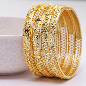 Wholesale Dye Gold Plated Traditional Indian Bangles, Floral Designs Gold Bangles, Trendy Bangle, <b>Fashion</b> Bangles, Brass Bangle. - Product Image 1