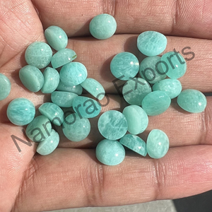 Amazonita Natural, cabujón redondo de 3x3mm, todos los tamaños disponibles, Parte posterior plana, fabricación de joyas, piedras preciosas sueltas - Product Image 2