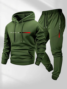 BLIZ SPORTS WEAR Conjunto Deportivo Personalizado para Hombre, Estilo París, Ecológico, Ligero, Holgado, con Capucha, Venta al Por Mayor, 2 Piezas, Otoño - Product Image 5
