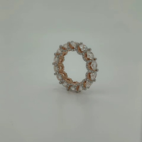 Nuevas llegadas, gran oferta, anillos de diamantes de corte brillante redondo cultivados en laboratorio de 10k, 14k y 18k con diseño de lujo estilo hip hop para mujer, joyería de oro fino.