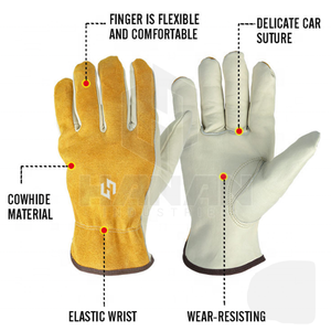 ถุงมืองานเชื่อมหนังแบบพรีเมี่ยมถุงมือผ้าฝ้ายทนความร้อนมีโลโก้ออกแบบได้ตามต้องการ - Product Image 2