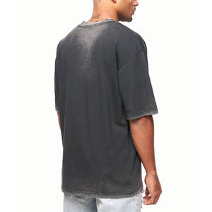 Venta al por mayor 100% algodón lavado ácido camiseta para hombres personalizado 300Gsm peso pesado Vintage camiseta personalizada en blanco camiseta - Product Image 2