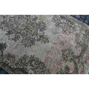 Vintage Turkish <b>Rug</b> Classic Beige 5.7 X 6.8ft Patchwork Design Wool and Polyester for Living Room or <b>Bedroom</b> for Teens - Product Image 5