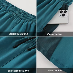 Pantalones cortos deportivos holgados para hombre, pantalones cortos informales para entrenamiento, pantalones cortos de malla personalizados para hombre, pantalones cortos para gimnasio y Fitness - Product Image 2