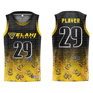 Ensemble de tenue de basketball Dollar GOLD 2026, anti-UV, séchage rapide, grande taille, personnalisable pour équipe, comprenant maillot, short, chaussettes et manchons - Product Image 2