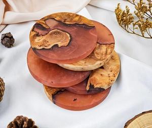 Posavasos de madera de acacia de gran venta 2025, posavasos personalizados cuadrados redondos hexagonales blancos, posavasos de mármol y madera - Product Image 5