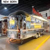Food Trucks Foodtrailers Remorque de restauration mobile Cadre en aluminium en fibre de verre pouvant être conduit
