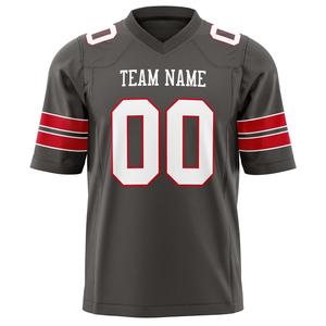 Hot Selling Factory Direct Custom American Football Jersey Customize Name & Number Printing <b>Half</b> <b>Sleeve</b> V Neck Mens Football Top - Product Image 1
