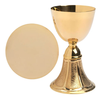 Calice de cérémonie en laiton avec patène de style moderne pour l'église en occasion sacrée en cours d'utilisation du meilleur exportateur en Inde