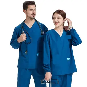 Ademende Ziekenhuisuniformen Pakken Gemakkelijk Te Wassen Medische Verpleegkundige Scrubs Uniformen Sets Ziekenhuiskleding